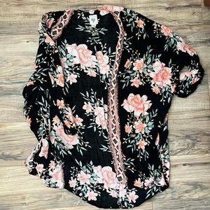 billabong floral beach printed kimono